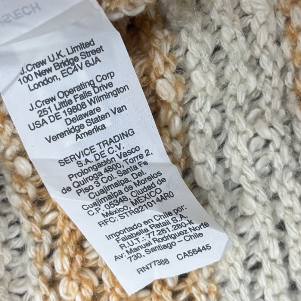 Madewell Baez Pullover Sweater XS Striped Orange Cream Knit Striped Long Sleeve - Picture 9 of 11